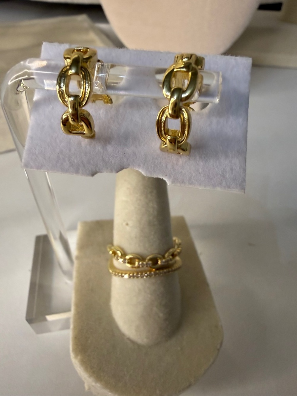 Buckle Huggies and Ring Set